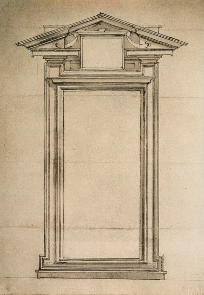 Architektonische Studie einer Tür der Biblioteca Laurenziana von Michelangelo Buonarroti